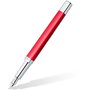 STAEDTLER Pluma estilográfica triplus 474 Rojo Fino recargable con cartucho Azul Acero inoxidable