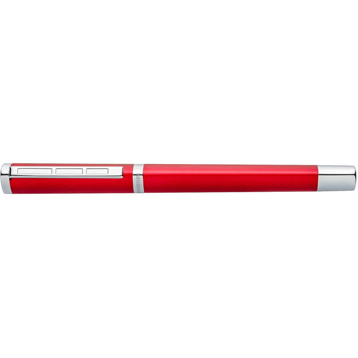 STAEDTLER Pluma estilográfica triplus 474 Rojo Fino recargable con cartucho Azul Acero inoxidable