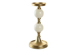 DKD Home Decor Candelabro Moderno Dorado Blanco Aluminio 15 x 33 x 15 cm