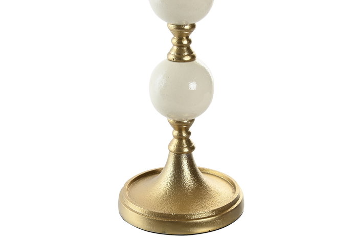DKD Home Decor Candelabro Moderno Dorado Blanco Aluminio 15 x 33 x 15 cm
