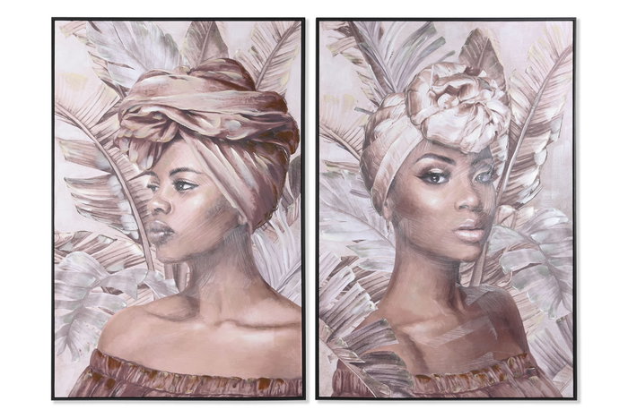 DKD Home Decor Set de 2 Cuadros de Lienzo Africana 80x120 cm DKD Home Decor Set de 2 Cuadros de Lienzo Africana 80x120 cm
