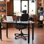 PIQUERAS Y CRESPO Silla de oficina Jorquera con mecanismo Sincro/Traslack, Blanco y Negro