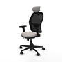 PIQUERAS Y CRESPO Silla de oficina Jorquera con mecanismo Sincro/Traslack, Blanco y Negro