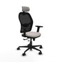 PIQUERAS Y CRESPO Silla de oficina Jorquera con mecanismo Sincro/Traslack, Blanco y Negro