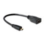 DeLOCK 65391 Cable HDMI High Speed con Ethernet, HDMI Micro tipo D a HDMI tipo A, 23 cm