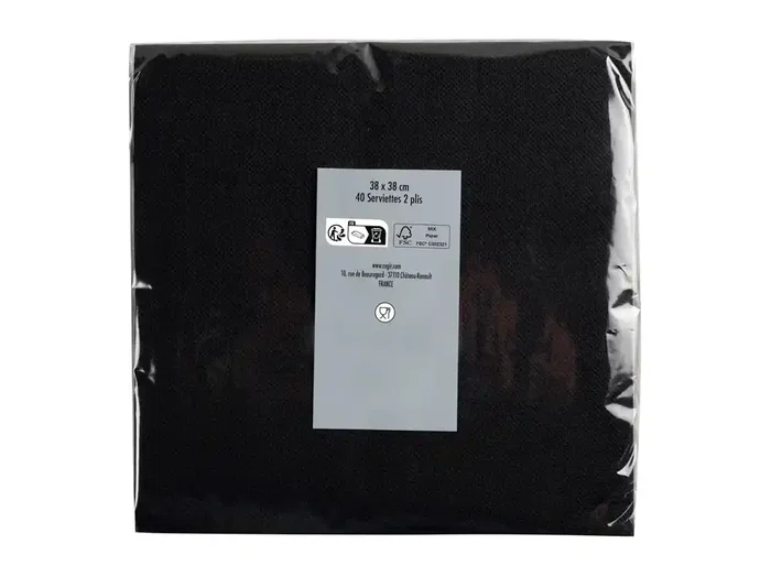 Pronappe Servilleta Celulosa Micro-Gofrada 38x38 cm 2 Capas Negro 40 Unidades Pronappe Servilleta Celulosa Micro-Gofrada 38x38 cm 2 Capas Negro 40 Unidades