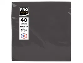 Pronappe Servilleta Celulosa Micro-Gofrada 38x38 cm 2 Capas Negro 40 Unidades