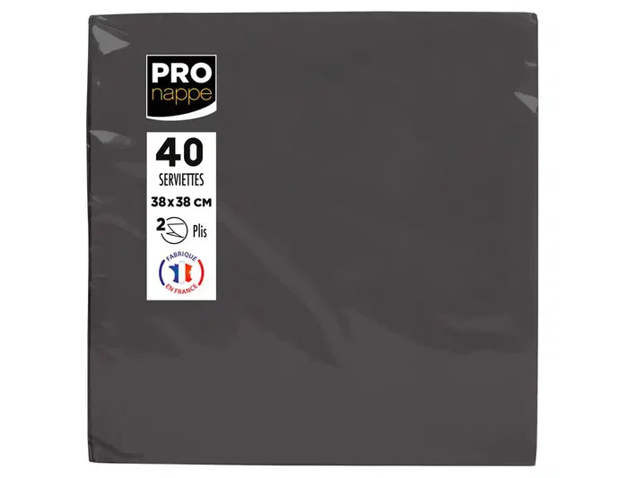 Pronappe Servilleta Celulosa Micro-Gofrada 38x38 cm 2 Capas Negro 40 Unidades Pronappe Servilleta Celulosa Micro-Gofrada 38x38 cm 2 Capas Negro 40 Unidades
