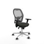PIQUERAS Y CRESPO Silla de oficina Jorquera con mecanismo Sincro, brazos 3D, Negro/Gris