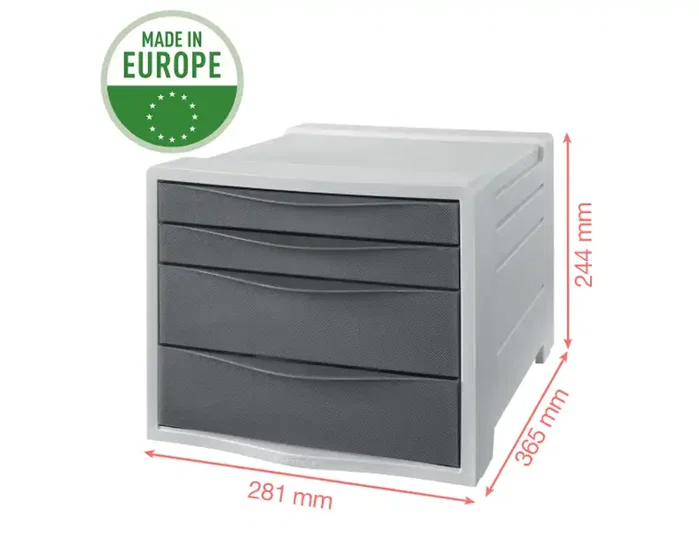 Esselte Colour Breeze Fichero de Cajones de Sobremesa, Colores Surtidos, Set de 4 Esselte Colour Breeze Fichero de Cajones de Sobremesa, Colores Surtidos, Set de 4