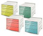 Esselte Colour Breeze Fichero de Cajones de Sobremesa, Colores Surtidos, Set de 4