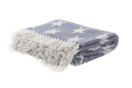 DKD Home Decor Plaid Mediterraneo Azul Beige 170 x 130 cm (4 Unidades) Algodon