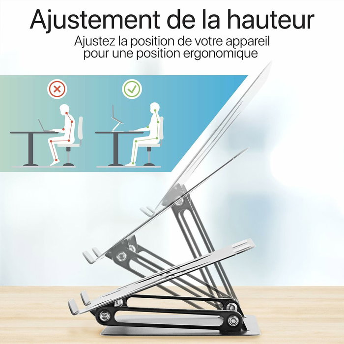 TNB Soporte plegable de aluminio para notebook iClick