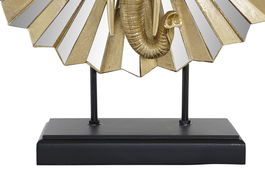 DKD Home Decor Figura Elefante Resina Cristal Dorado Negro 18 x 56.5 x 47 cm