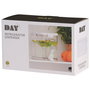 Day Dispensador Bebida 3,2 L - Grifo Integrado, Tapa Segura, para Agua, Zumo o Infusiones, Transparente y Blanco