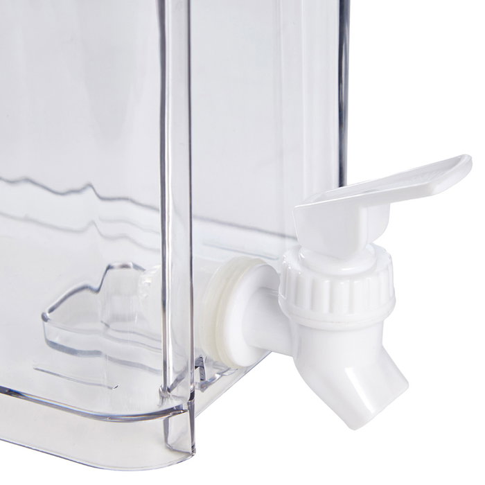 Day Dispensador Bebida 3,2 L - Grifo Integrado, Tapa Segura, para Agua, Zumo o Infusiones, Transparente y Blanco