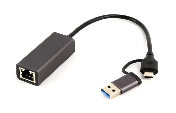Gembird A-USB3AC-LAN-01 Adaptador de red USB 3.1 y Tipo C Gigabit, gris espacial