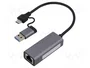 Gembird A-USB3AC-LAN-01 Adaptador de red USB 3.1 + Tipo C Gigabit, Gris Espacial