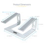 StarTech Soporte de Escritorio para Portátil de Aluminio, Base Elevadora Ergonómica, Plata, hasta 5kg