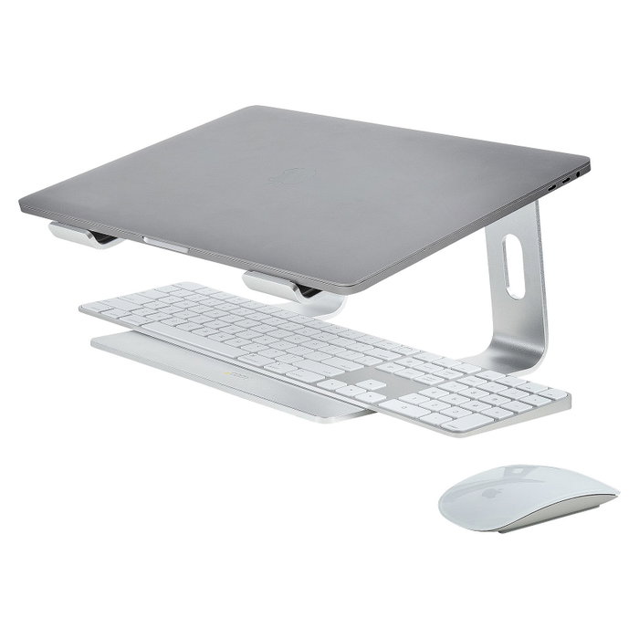 StarTech Soporte de Escritorio para Portátil de Aluminio, Base Elevadora Ergonómica, Plata, hasta 5kg