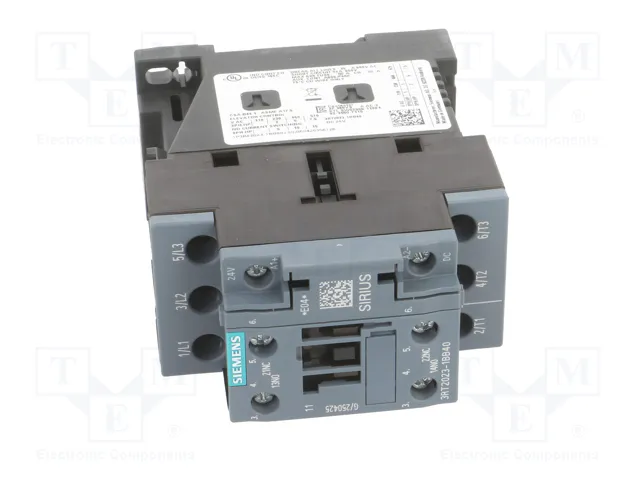 Siemens 3RT20231BB40 Contactor AC-3 4kW/400V 1S+1 24VDC 3p S0 Siemens 3RT20231BB40 Contactor AC-3 4kW/400V 1S+1 24VDC 3p S0
