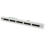 DIGITUS Patch Panel Cat 3 de 25 puertos RJ45 para rack de 19 pulgadas, gris