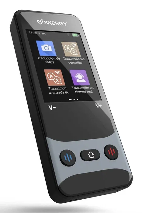 Energy Sistem AI Translator Inteligente 50024 - Traductor de Voz y Fotos, 160 Idiomas Online y 21 Offline, Cámara 5MP, Pantalla 2.4", Batería 1500 mAh, Negro