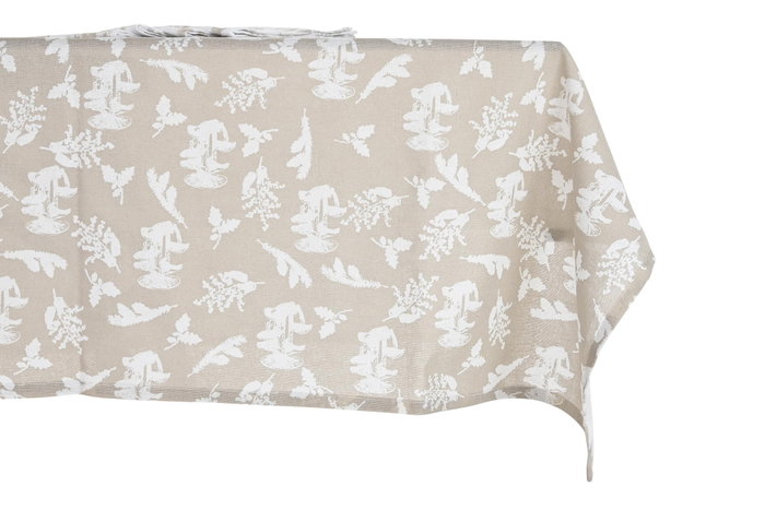DKD Home Decor Mantel Atlantic forest 2022 Alpino Marron Claro Blanco 250 x 150 cm Set de 9 (2 Unidades) Algodon
