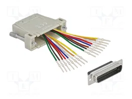DeLOCK 66835 Adaptador D-Sub HD 44 pines macho a 2 x RJ45 hembra beige con kit de montaje