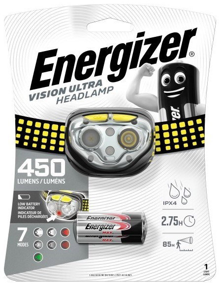 Energizer Vision Ultra Headlight 450 lm con 3 pilas AAA Energizer Vision Ultra Headlight 450 lm con 3 pilas AAA