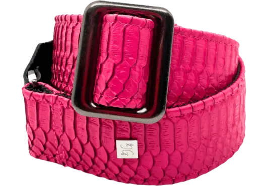 GETM Correa Guitarra Bajo Polipiel Nailon Cuero Rosa Ajustable 165 cm