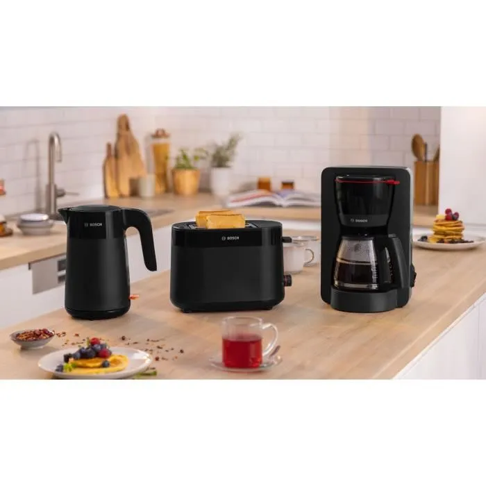 Bosch TAT2M123 MyMoment Tostadora 2 rebanadas Negra con centrado automático de pan, descongelación y recalentamiento Bosch TAT2M123 MyMoment Tostadora 2 rebanadas Negra con centrado automático de pan, descongelación y recalentamiento