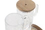 DKD Home Decor Set de 2 Tazas de Cristal Acacia Relieve Transparente 430ml