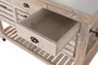 DKD Home Decor Isla de Cocina Cottage Blanco Negro 96 x 142 x 75 cm Abeto Piedra Sinterizada