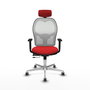 PIQUERAS Y CRESPO Silla de oficina Jorquera con mecanismo Sincro/Traslack Rojo y Blanco
