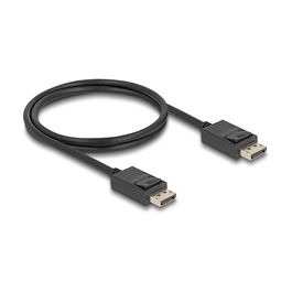 DeLOCK Cable DisplayPort 2.1 (81174) - 1m, Negro, 16K 15360x8640, 80 Gbps, 240 Hz, 32 Canales, Conectores Macho
