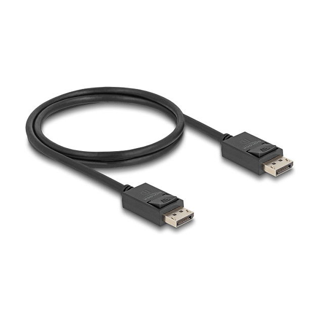 DeLOCK Cable DisplayPort 2.1 (81174) - 1m, Negro, 16K 15360x8640, 80 Gbps, 240 Hz, 32 Canales, Conectores Macho DeLOCK Cable DisplayPort 2.1 (81174) - 1m, Negro, 16K 15360x8640, 80 Gbps, 240 Hz, 32 Canales, Conectores Macho