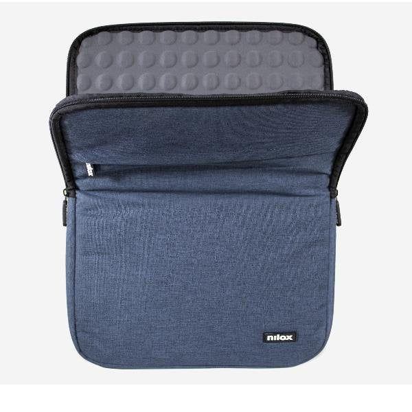 Nilox Funda Sleeve Acolchada para Portátil o Tablet de 15.6 Pulgadas (39.6 cm) con 2 Compartimentos - Azul
