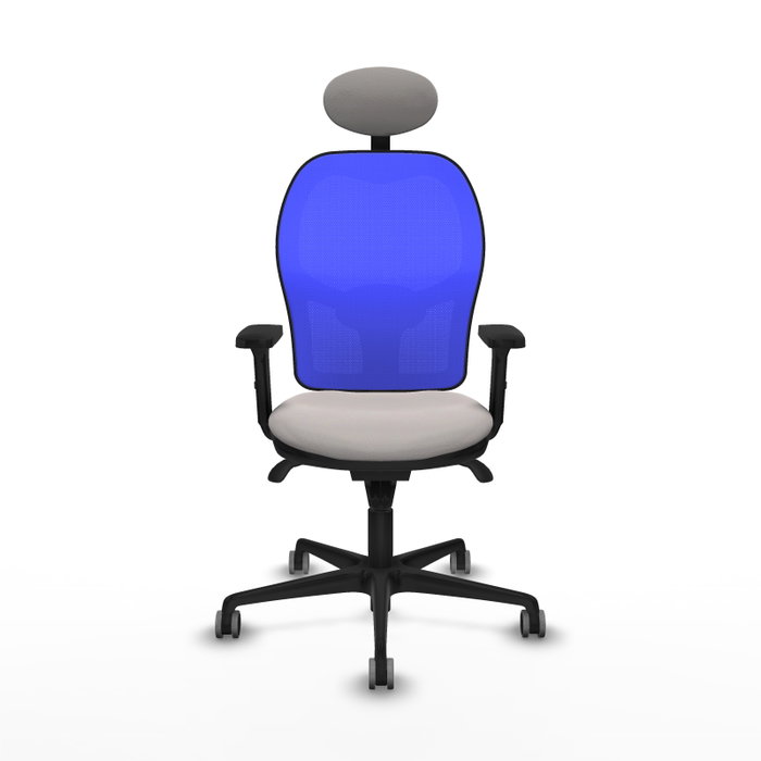 PIQUERAS Y CRESPO Silla de oficina Jorquera con mecanismo Sincro, Blanco y Azul PIQUERAS Y CRESPO Silla de oficina Jorquera con mecanismo Sincro, Blanco y Azul