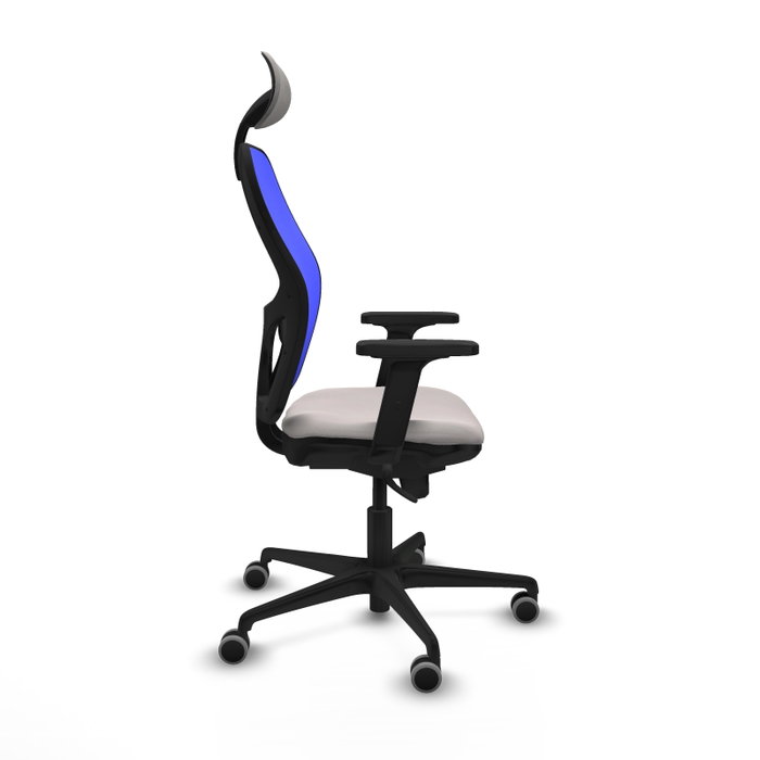 PIQUERAS Y CRESPO Silla de oficina Jorquera con mecanismo Sincro, Blanco y Azul PIQUERAS Y CRESPO Silla de oficina Jorquera con mecanismo Sincro, Blanco y Azul