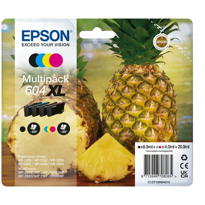 Epson 604XL Multipack de cartuchos de tinta de alto rendimiento, 4 colores