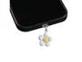 Wondee Charm Funny Protegepuertos Móvil con Colgante Floral Blanco para Tipo-C - Protección Contra Polvo y Decoración para Smartphone
