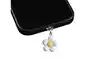 Wondee Charm Funny Protegepuertos Móvil con Colgante Floral Blanco para Tipo-C - Protección Contra Polvo y Decoración para Smartphone