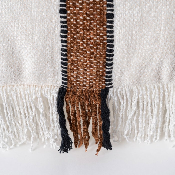 Cojín Blanco-Marrón Algodón/Terciopelo 50 X 50 cm (Set de 2)