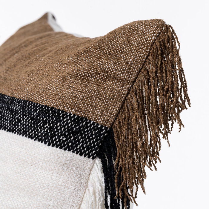 Cojín Blanco-Marrón Algodón/Terciopelo 50 X 50 cm (Set de 2)