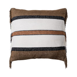 Cojín Blanco-Marrón Algodón/Terciopelo 50 X 50 cm (Set de 2)