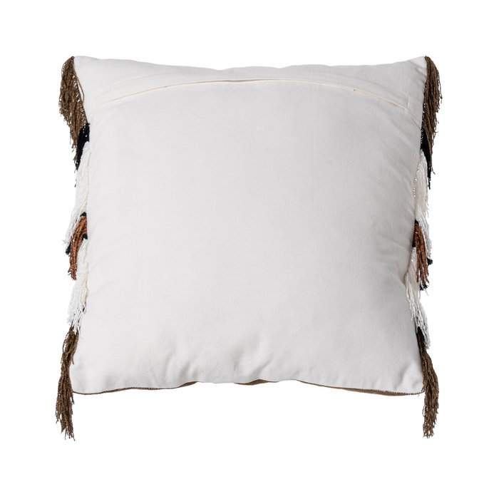 Cojín Blanco-Marrón Algodón/Terciopelo 50 X 50 cm (Set de 2)