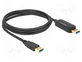 DeLOCK Cable de enlace de datos USB 5 Gbps con interruptor KM, 1,5 m, USB A a USB A