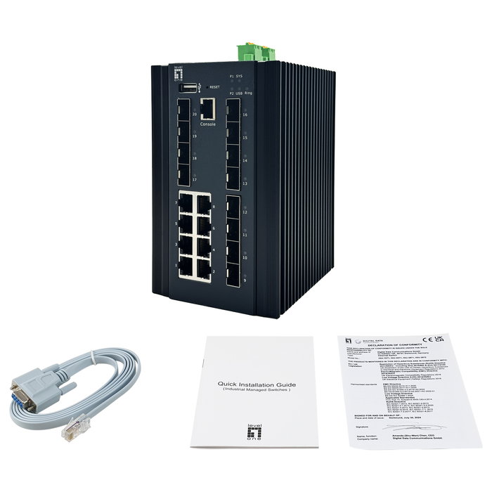 Level One IGU-2072 Switch Industrial Gestionado L2+