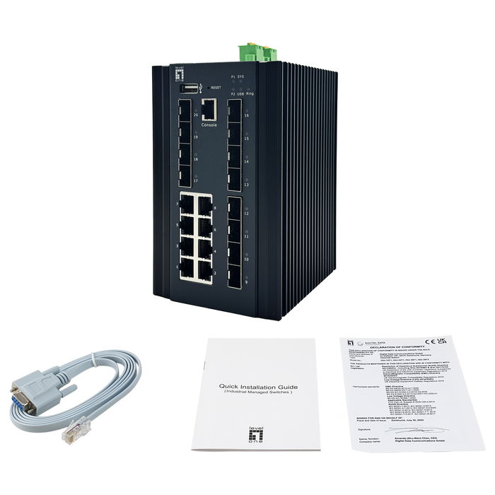 Level One Switch IGU-2072 20 Puertos Gestionado L2+ 8x 1GbE + 8x 2.5GbE SFP